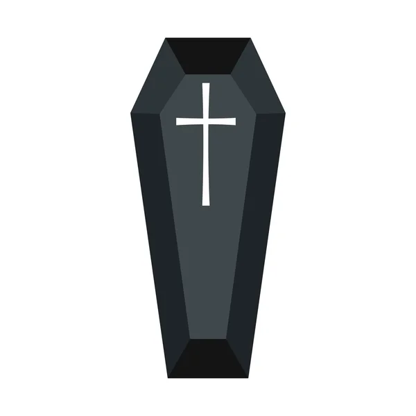 Black classical coffin icon — Stock Vector