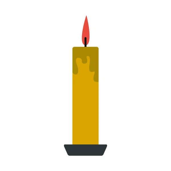 Lange gelbe Kerze Symbol — Stockvektor