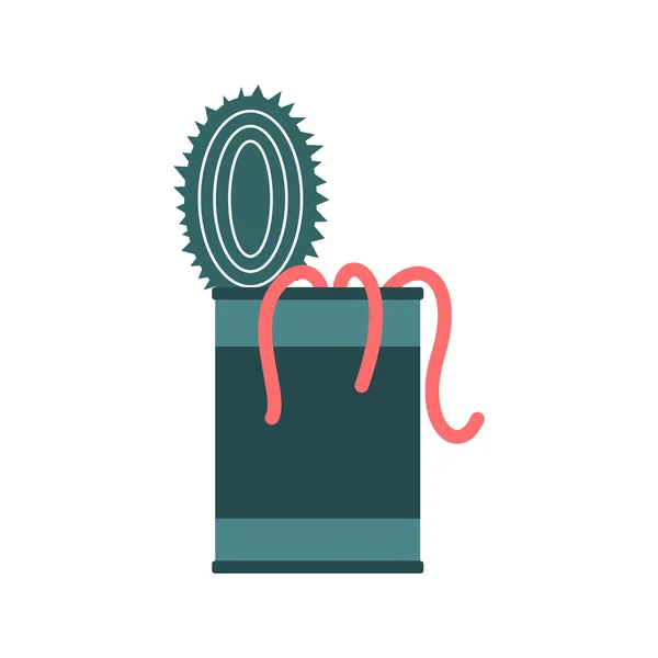 Tin van regenwormen pictogram — Stockvector