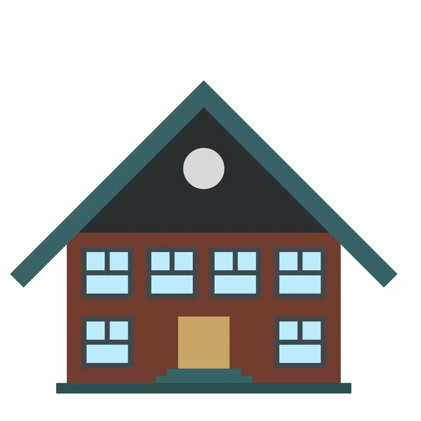 Tvåvåningshus ikonen — Stock vektor