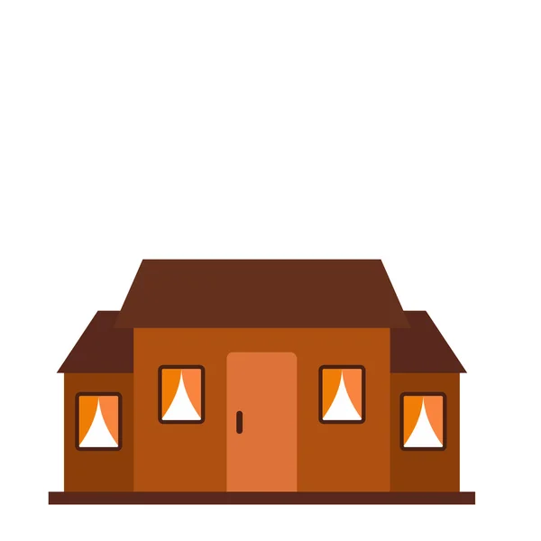 Kleine bruine cottage pictogram — Stockvector