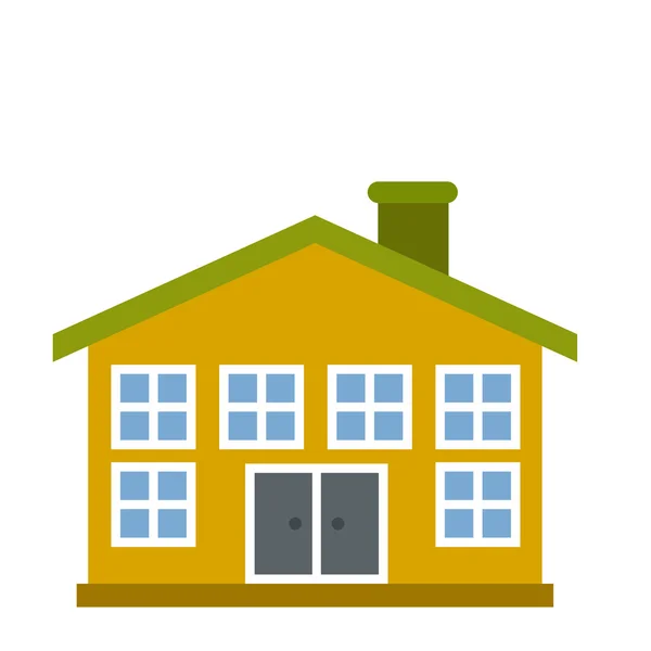 Gelbes zweistöckiges Haus — Stockvektor