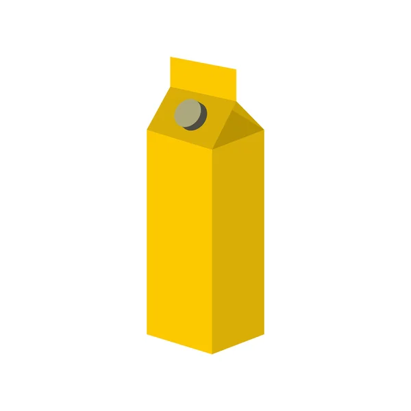 Icono de caja de cartón de leche o jugo — Vector de stock