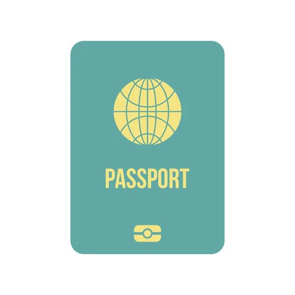 Passaporto icona piatta — Vettoriale Stock