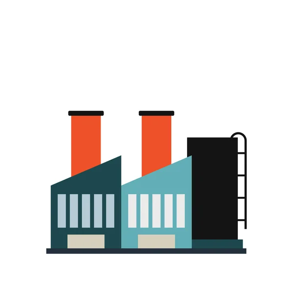 Planta icono del edificio industrial — Vector de stock