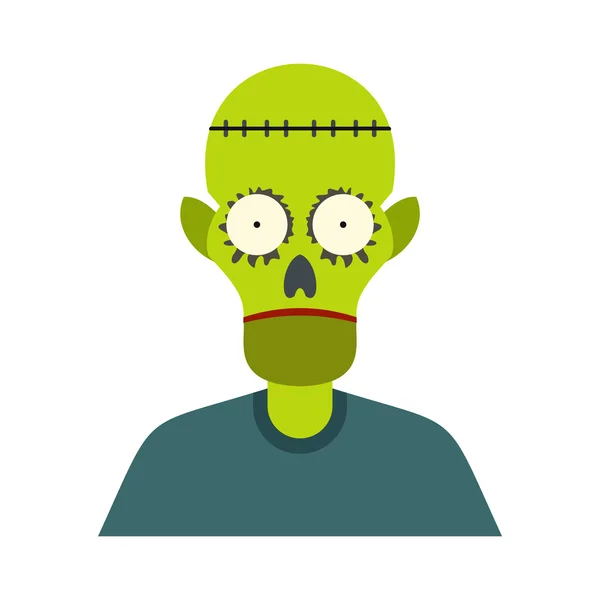 Zombie icono plano — Vector de stock