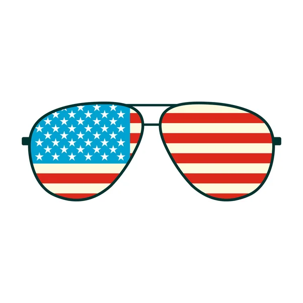 アメリカの国旗の眼鏡のアイコン — ストックベクタ