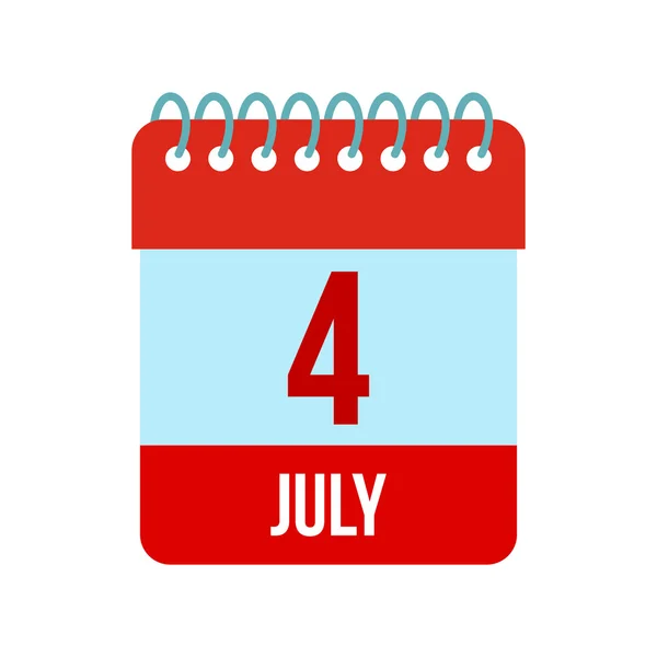 4 luglio Calendario, Giorno dell'indipendenza icona USA — Vettoriale Stock