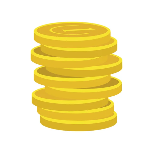 Ikona szczęście moneta złota — Wektor stockowy