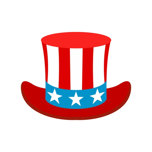 Hat in the USA flag colors icon — Stock Vector