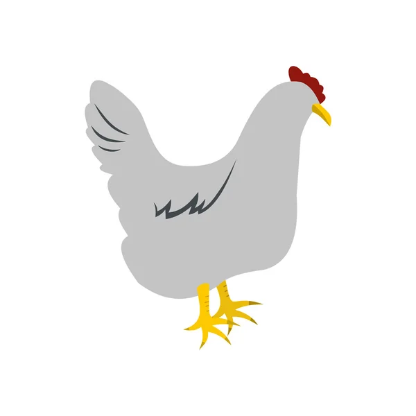 Icono de gallina gris — Vector de stock