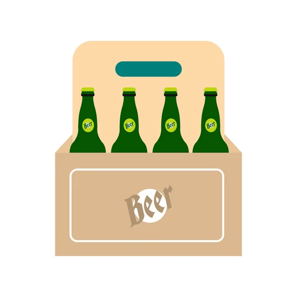 Verpakking met bier pictogram — Stockvector