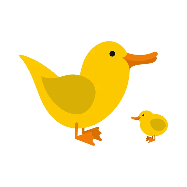 Ícono de patitos amarillos — Vector de stock