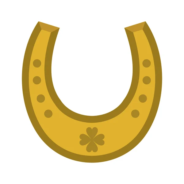Zlatá ikona podkovy — Stockový vektor