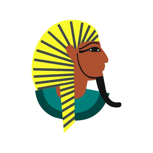 Egyptian pharaoh icon, flat style — Stock Vector