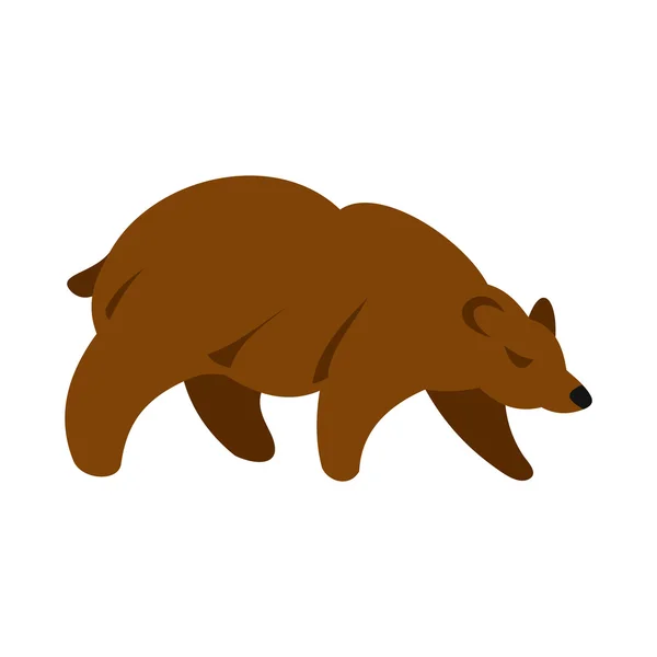 Oso marrón icono, estilo plano — Vector de stock