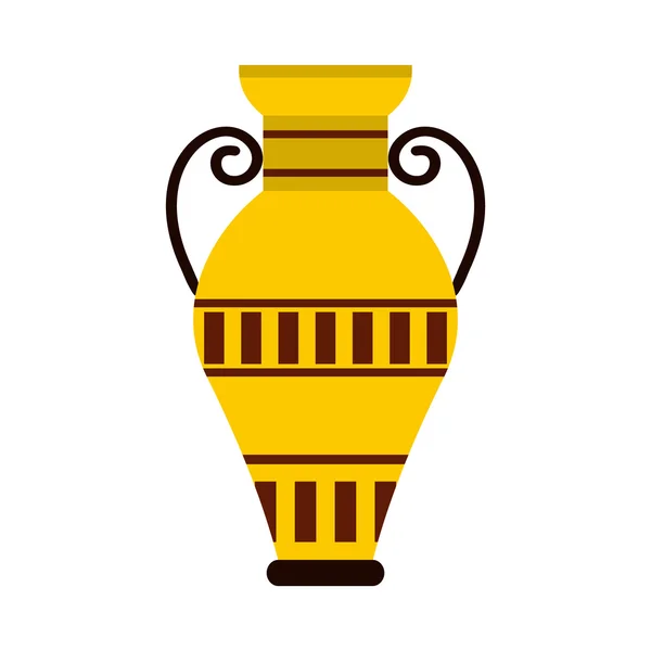 Egyptian vase icon, flat style — Stock Vector