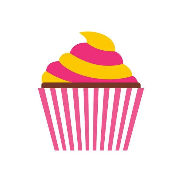 Cupcake-Ikone, flacher Stil — Stockvektor