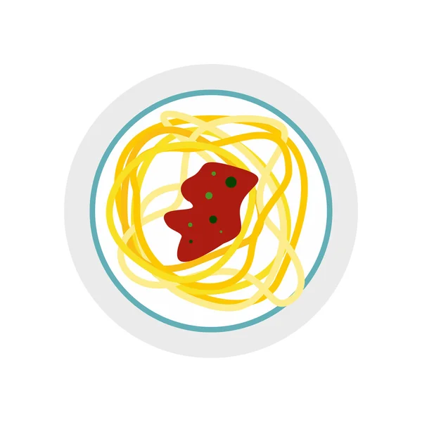 Iitalian pasta pictogram, vlakke stijl — Stockvector