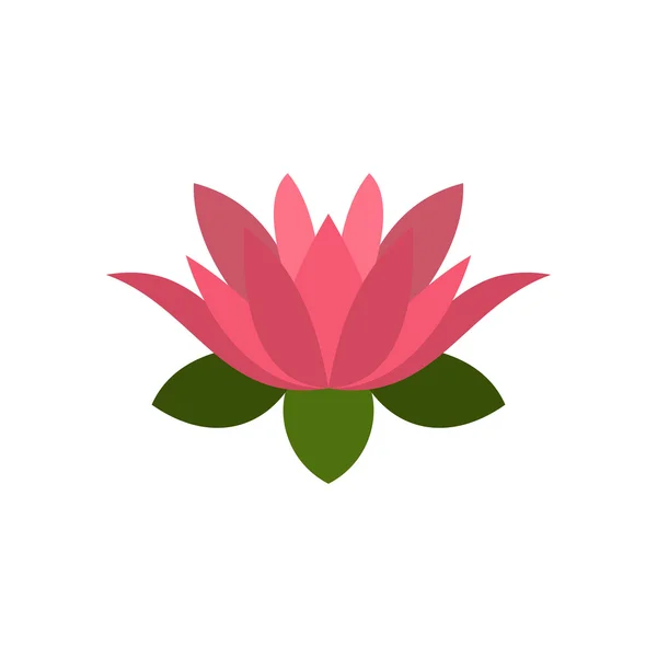 Значок квітки лотоса, плоский стиль — стоковий вектор
