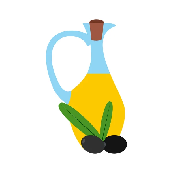 Botella de aceite de oliva icono, de estilo plano — Vector de stock