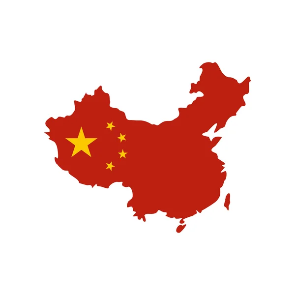 国旗アイコン、フラット スタイルと中国の地図 — ストックベクタ