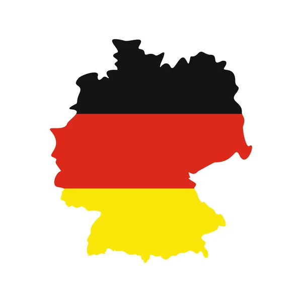 Mapa da Alemanha com bandeira de Alemanha ícone — Vetor de Stock
