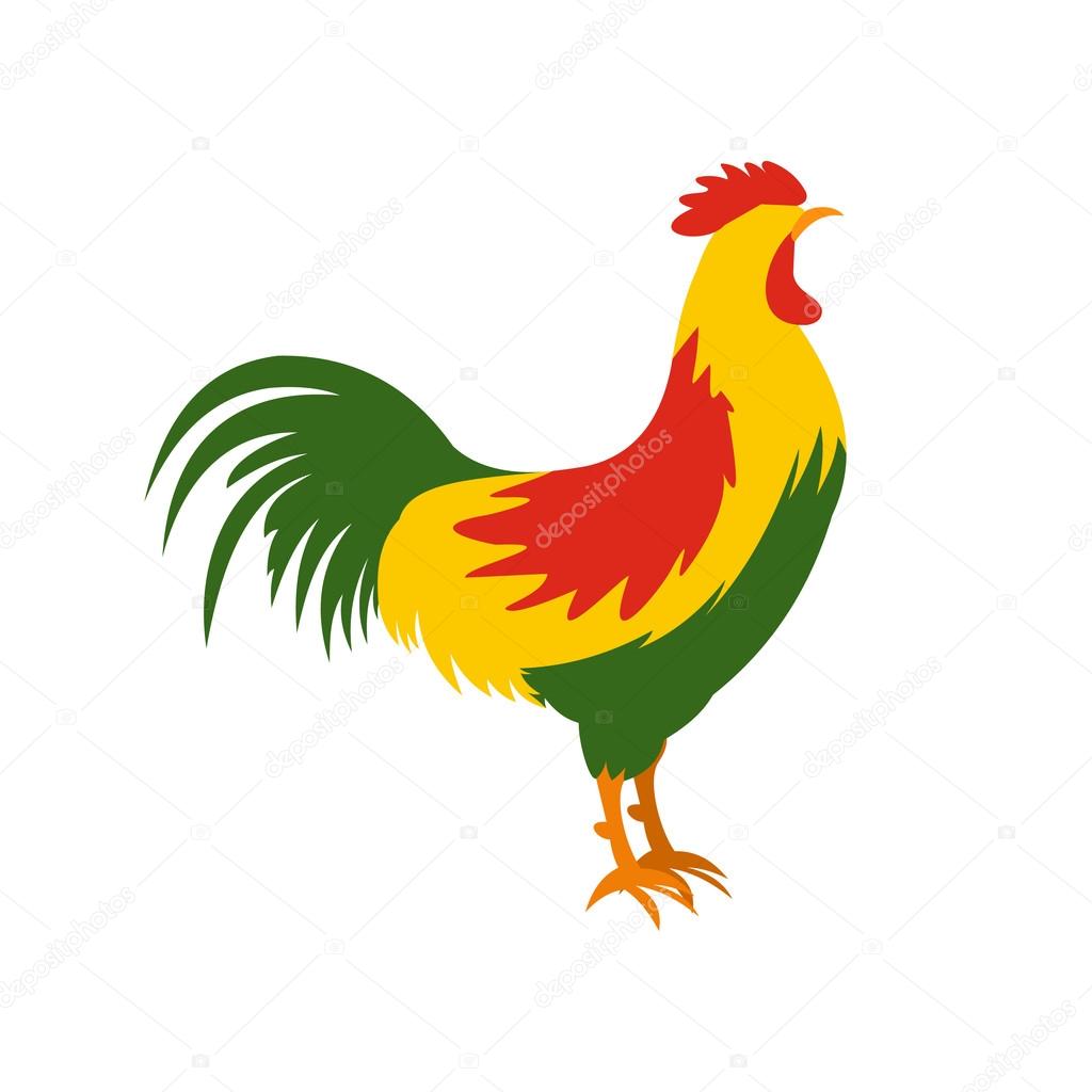 Cock icon, flat style