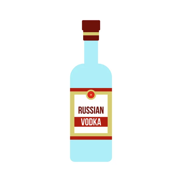 Bottle of vodka icon, flat style — Stock Vector