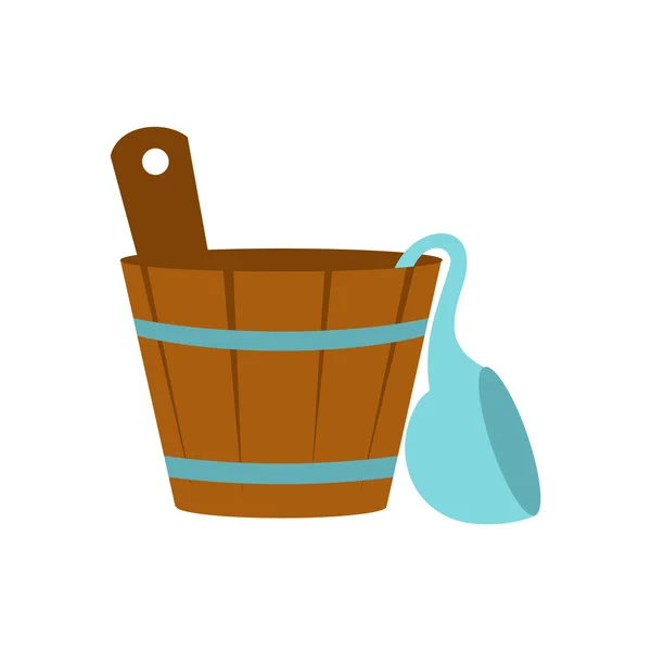 Russian bath tub icon, flat style — Stock Vector