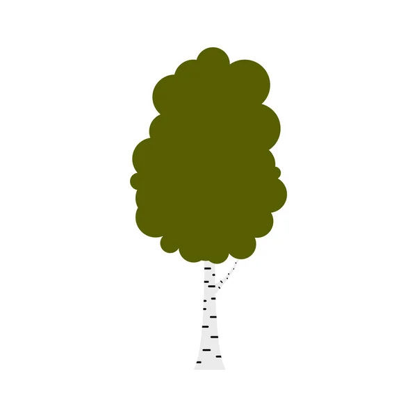 Birch tree icon, flat style — Stock Vector