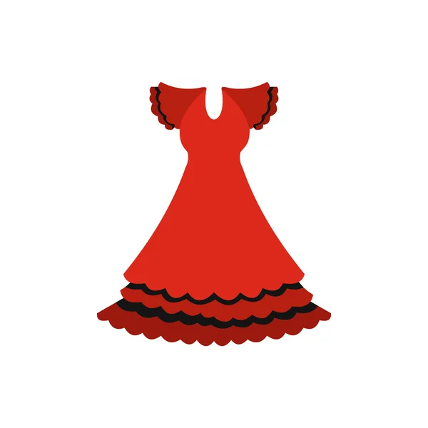 Icona abito rosso, stile piatto — Vettoriale Stock