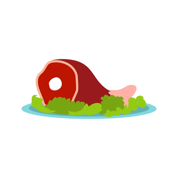 Roast pork knuckle icon, flat style — Stock Vector