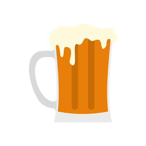 Taza de icono de la cerveza, estilo plano — Vector de stock