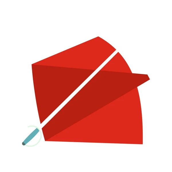 Röd cape och svärd ikon, platt stil — Stock vektor