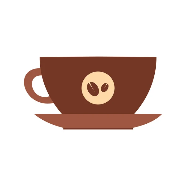 Tasse Kaffee Ikone, flacher Stil — Stockvektor