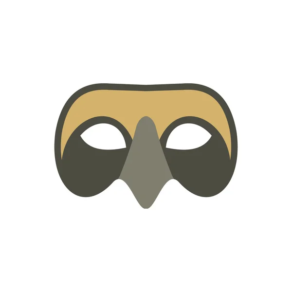 Значок мужской венецианской маски, плоский стиль — стоковый вектор
