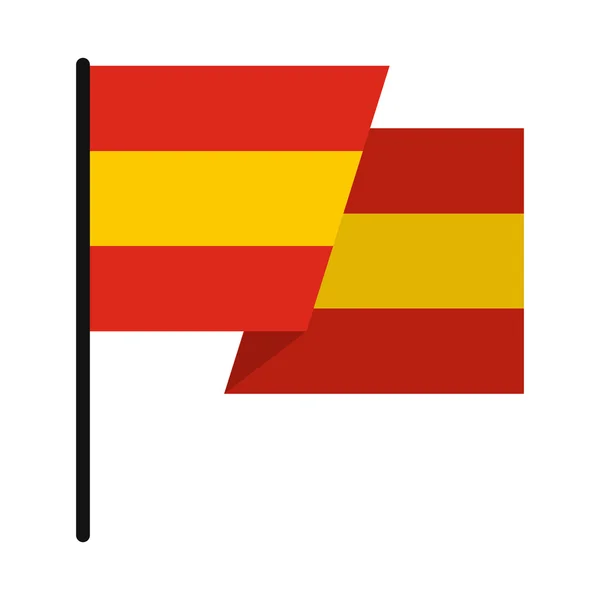Bandera de España icono, estilo plano — Vector de stock