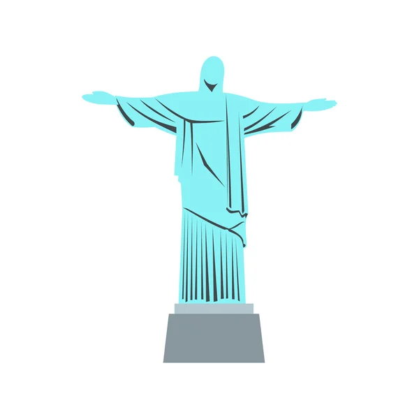 Jézus Krisztus, Rio de Janeiro ikon szobra — Stock Vector