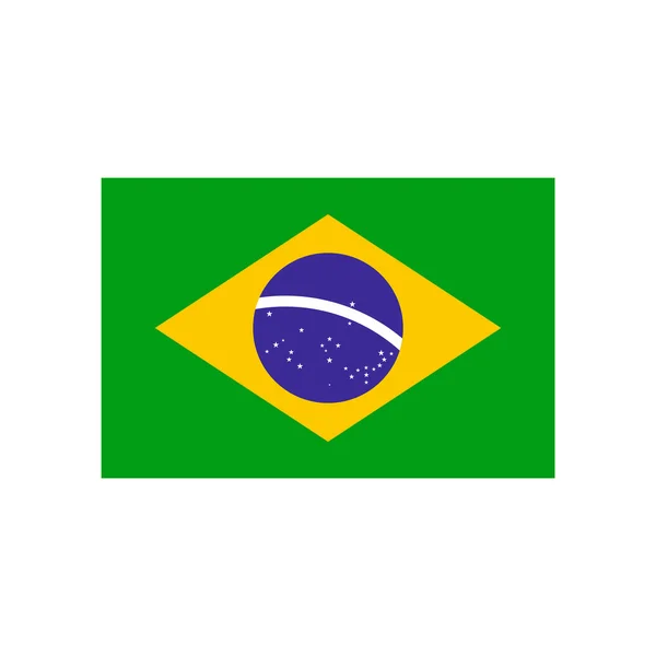 Σημαία της Βραζιλίας εικονίδιο, επίπεδη στυλ — Διανυσματικό Αρχείο