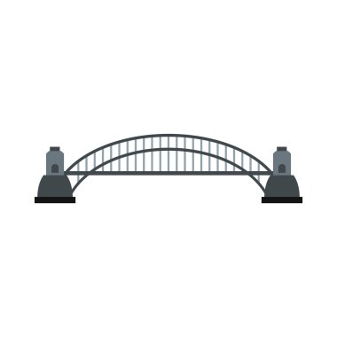 Sydney Harbour Bridge icon, flat style clipart