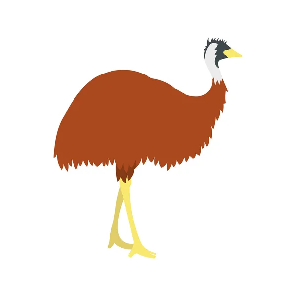 Emu-Symbol, flacher Stil — Stockvektor