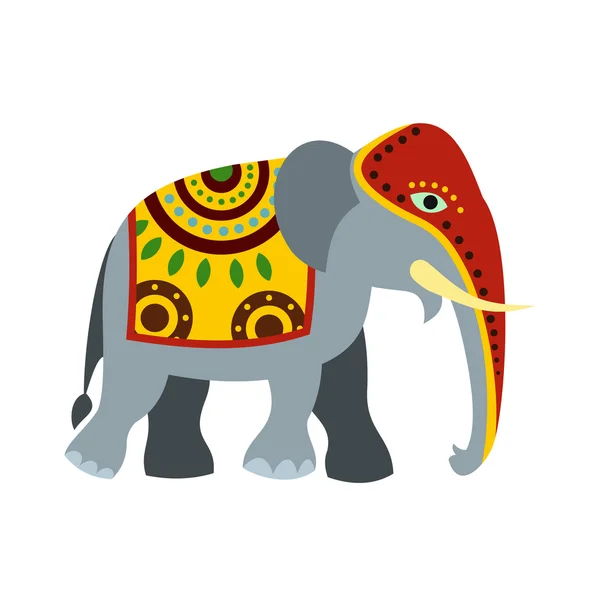 Olifant pictogram, vlakke stijl ingericht — Stockvector