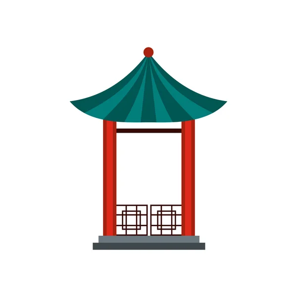 Un'icona del padiglione del loto giapponese, in stile piatto — Vettoriale Stock