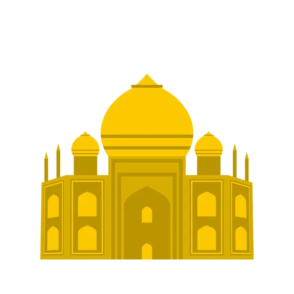 Тадж-Махал, икона Индии, плоский стиль — стоковый вектор