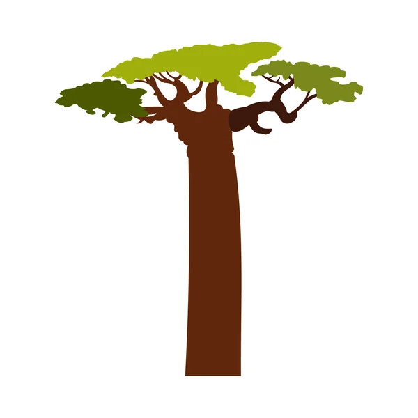 Baobab boom pictogram, vlakke stijl — Stockvector