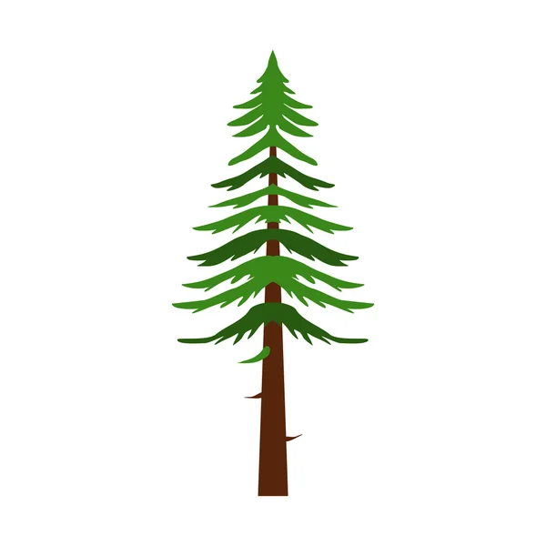 Canadese fir pictogram, vlakke stijl — Stockvector