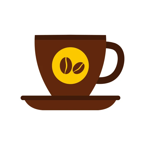 Kopje koffie pictogram, vlakke stijl — Stockvector
