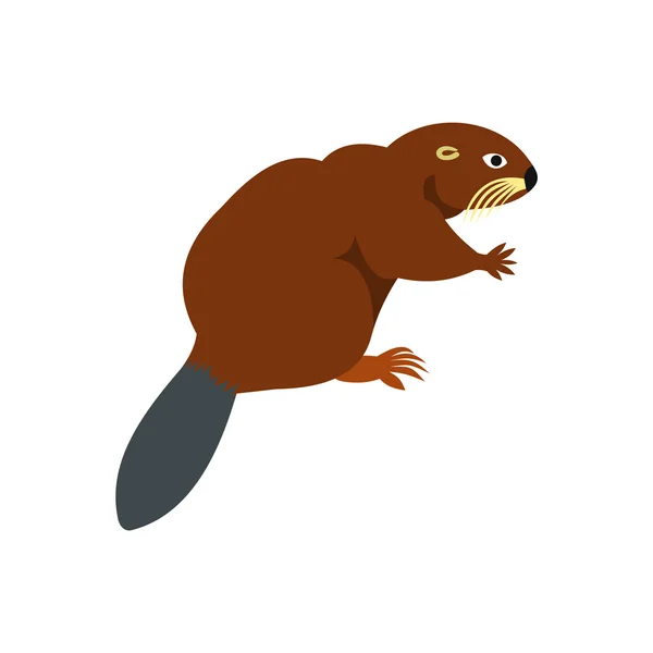 Beaver icon, flat style — Stock Vector