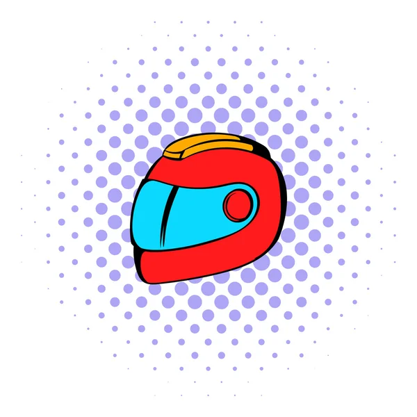 Icono del casco de carreras, estilo cómics — Vector de stock